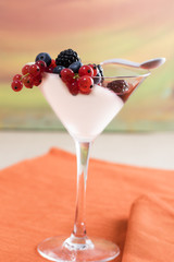 panna cotta with the seal of wild berries
