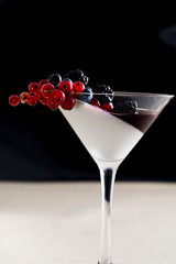 panna cotta with the seal of wild berries