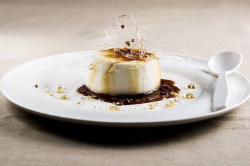 closeup of a delicious Creme caramel with caramel topping