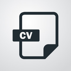 Icono plano extension CV en fondo degradado