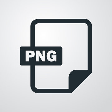 Icono plano extension PNG en fondo degradado