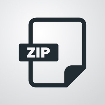 Icono plano extension ZIP en fondo degradado