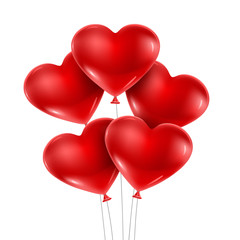 Fototapeta na wymiar Red heart balloons