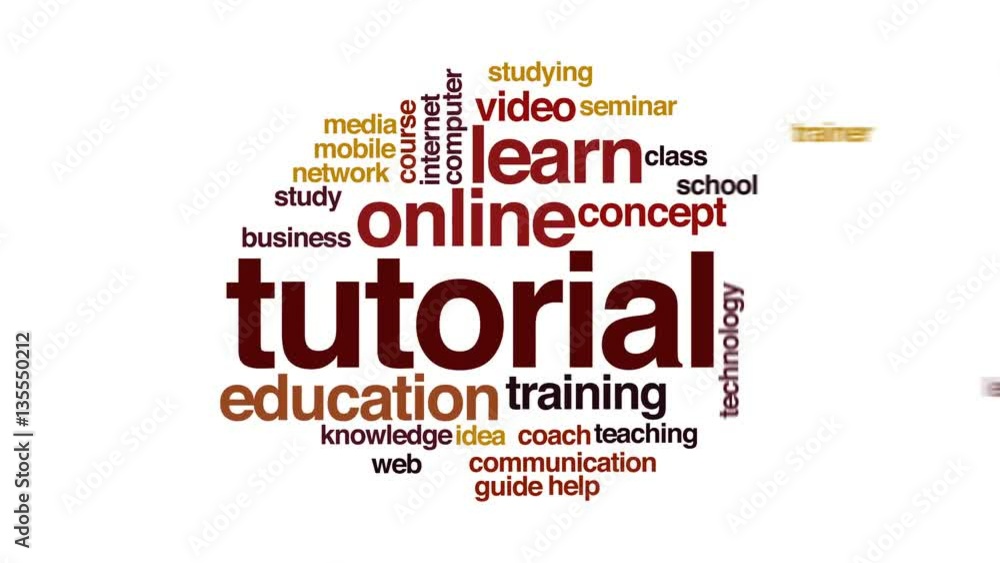 Poster tutorial animated word cloud, text design animation.