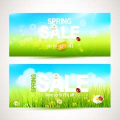 Fototapeta premium Spring sale headers