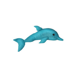 Plasticine  Dolphin sculpture isolated