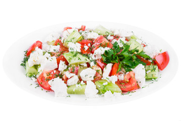 isolated salad with feta cheese