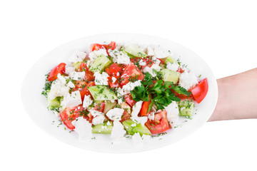 isolated salad with feta cheese