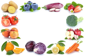 Obst und Gemüse Früchte Rahmen Textfreiraum Copyspace Apfel Or