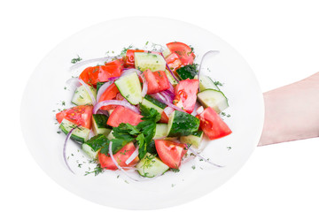salad with cucumber and tomato
