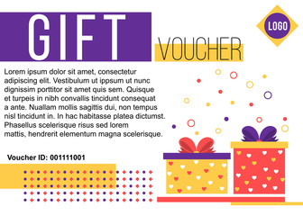 Love and Valentines day themed colorful gift voucher design