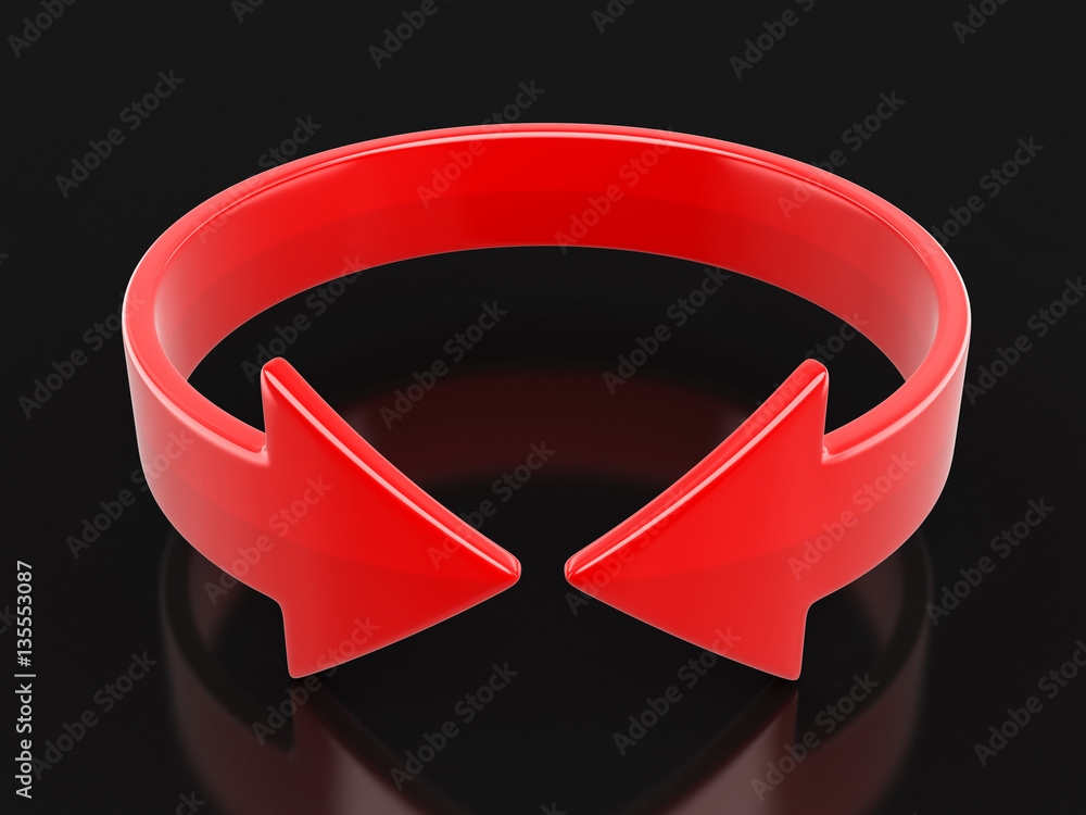 Poster arrow sign, horizontal rotation. image with clipping path
