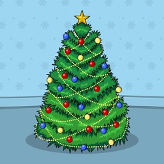 Christmas tree illustration background