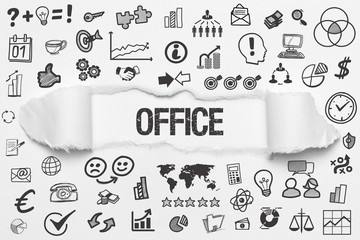 Office / weißes Papier mit Symbole