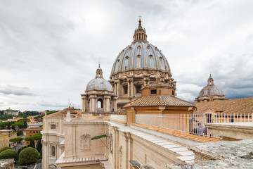 On the roof of St Peter's Basilica, Vatican City, Rome, Lazio region, Italy.