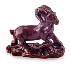 Ceramic figurine brown ram