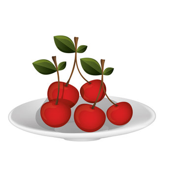 Delicious cherries fruits vector illustration graphic design