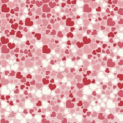 Abstract Valentine's Day hearts. Seamless background for your design. Vector illustration. Love concept. Cute wallpaper. Good idea for Wedding and Valentines day card