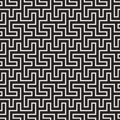 Maze Tangled Lines Contemporary Graphic. Vector Seamless Black and White Pattern.