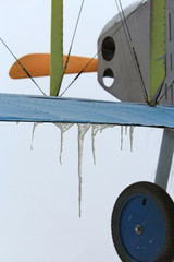 icicles on a plane wing
