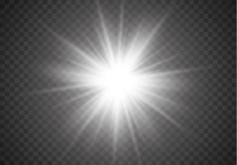 Glow light effect. Star burst with sparkles.Sun.