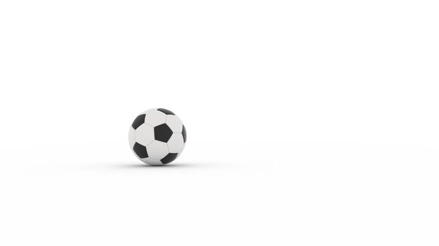 Fussball springt und rollt vor wei&szlig;em Hintergrund