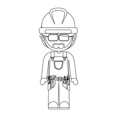 Construction worker cartoon vector illustration graphic design