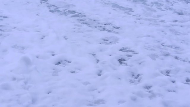 Wave Surf Foam on Beach, Sea Sand and Rocks Texture, Seamless Looping