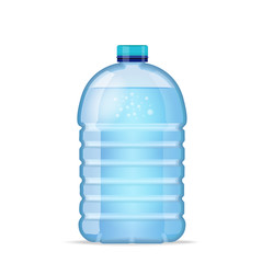 Realistic large bottle with clean blue water isolated on the white background. Vector mockup. Front view.