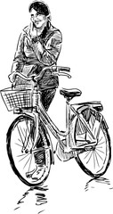 girl with a bicycle