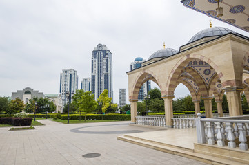 Fototapeta na wymiar Grozny City Towers in Grozny, the capital of Chechnya, Russia