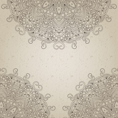 Ornamental round lace card design