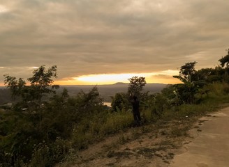 Sunset behind the mountains