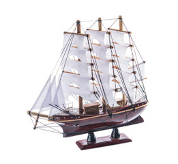 isolated model sailboat ship