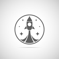 Rocket start icon with shadow.