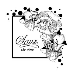 Vintage floral element for card or invitation. Isolated