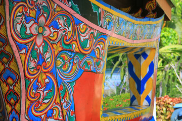 Naklejka premium colorful painting texture on koleh tradition boat southern 