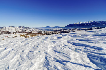 beautiful winter landscape with Bucegi