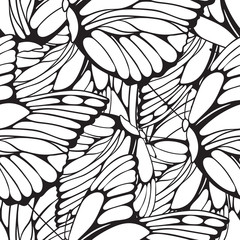 Elegant vector butterflies pattern. Abstract seamless background.