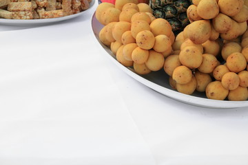 southern langsat  fruit close up on plate
