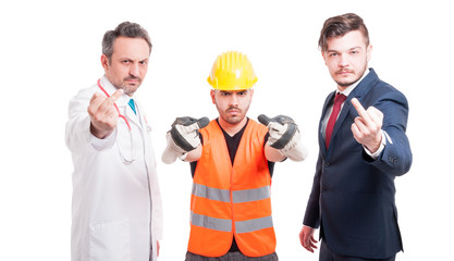 Group of successful people acting rude and offensive