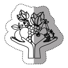 Fruits and vegetables icon vector illustration graphic design