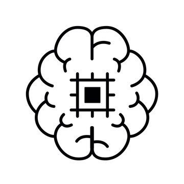 Vector Symbol artifical intelligence. Quality Outline Concept. Premium Mono Linear Beautiful Plain Laconic Logo. illustration design