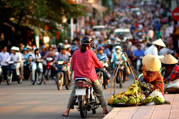 Traffic Jam in Vietnam 