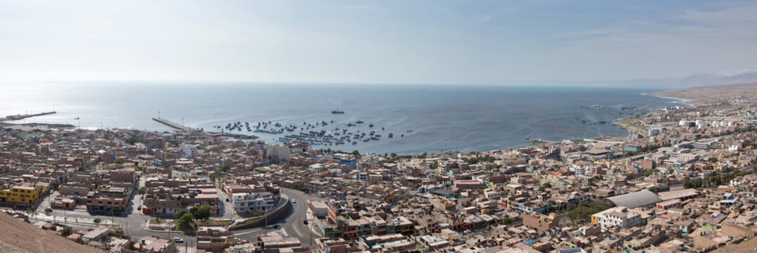 City of Ilo Peru. Coast. Ocean. Panorama. City overview. Southern Peru.