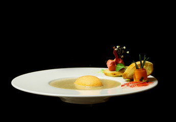 Soup or source with foam