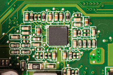 Close-up of electronic circuit board.