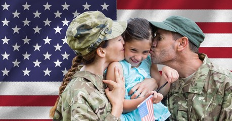Soldier couple reunited with their daughter