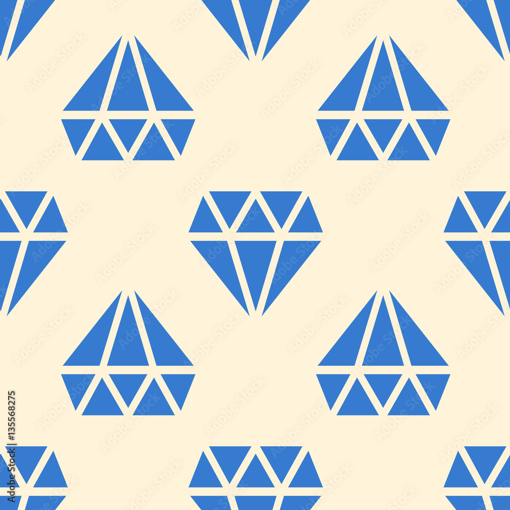 Canvas Prints Blue diamonds vector seamless background