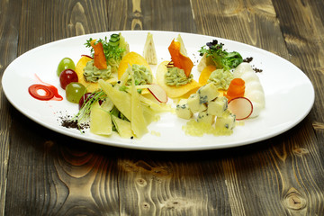 Snack or platter with cheese